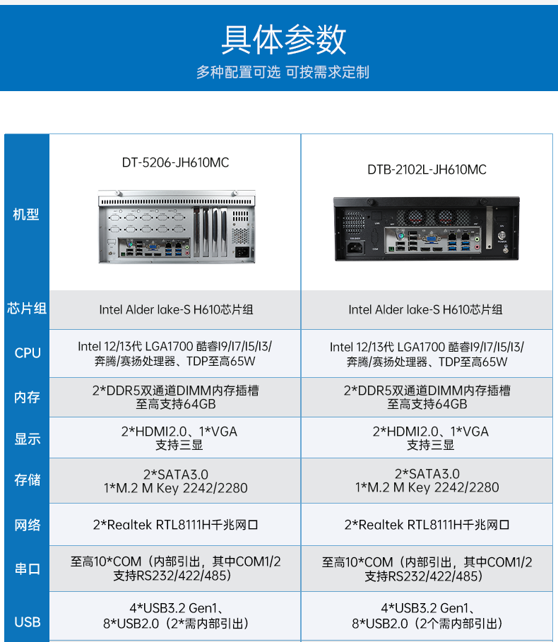 壁掛式天津工控機,接口豐富可三屏顯示主機廠家,DT-5206-JH610MC.png